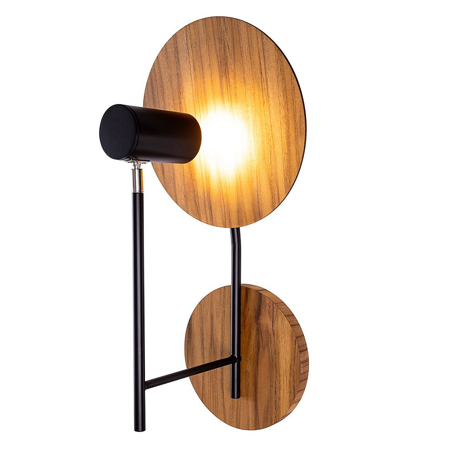 QN-DOT-WB1-TEAK DOT Teak Veneer / Black /Nickel/Teak Veneer// настенный GU10LED 1х8  х   