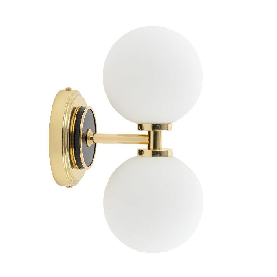ERB-K-2(Z/1)BB ERBA gold/black granite/matt white// настенный G9 LED 2х5  х   