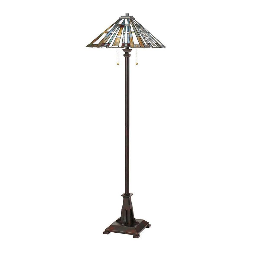 QZ-MAYBECK-FL  Valiant Bronze/Clear & Multicoloured // напольный E27 2х60  х   
