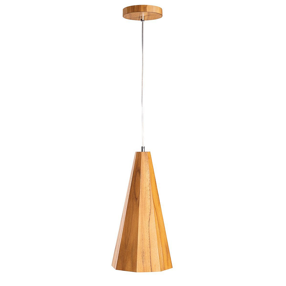 QN-ANGULAR-P-S-TEAK ANGULAR Teak Veneer /Nickel Plated Aluminium/Teak Veneer// подвесной E27 1х40  х   