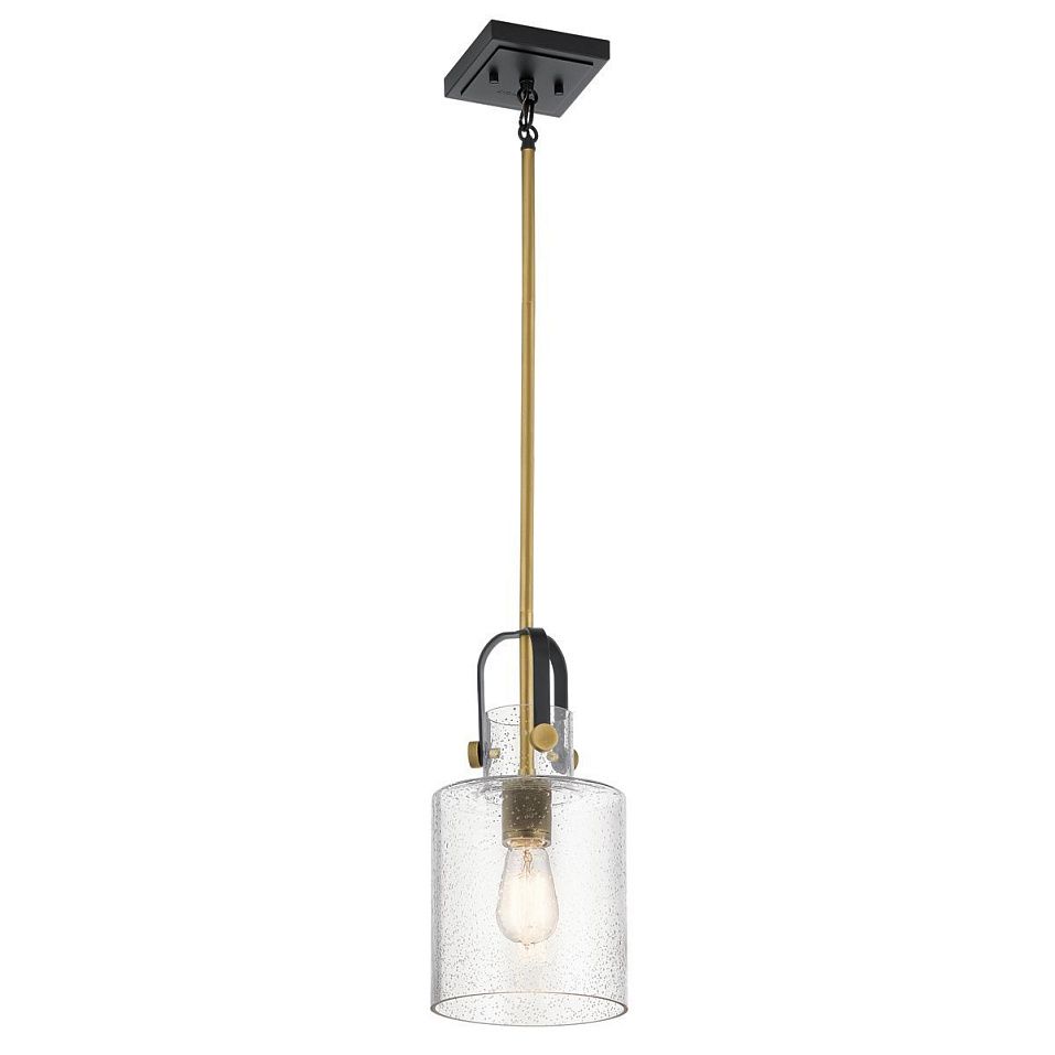 QN-KITNER-P-NBR KITNER Natural Brass/Black/Clear Seeded// подвесной E27 1х60  х   