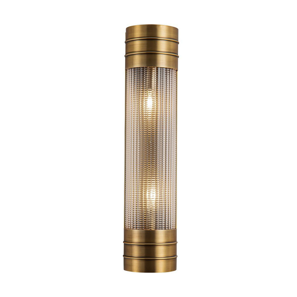 QN-WILLARD-2WB-VBS-PG  WILLARD  Vintage Brass /Clear Prismatic// настенный E27 2х60  х   