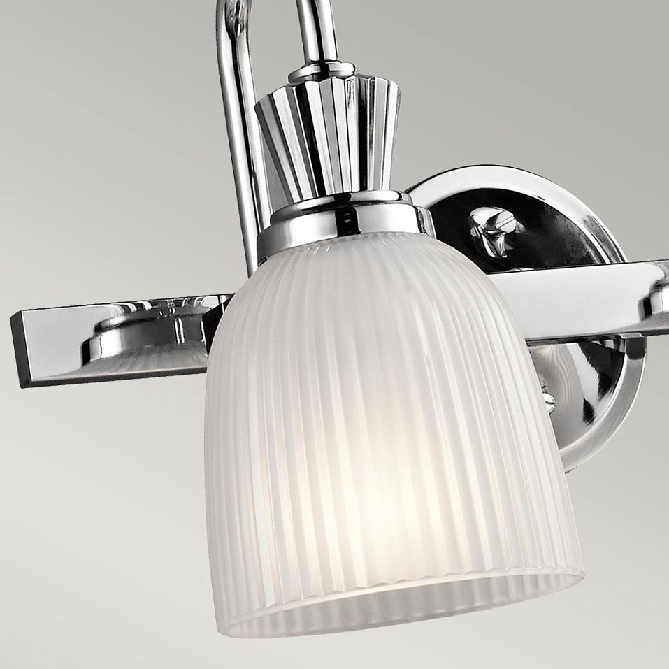 KL-CORA2-BATH CORA Polished Chrome /Ribbed Glass// настенный G9 LED 2х3  х   