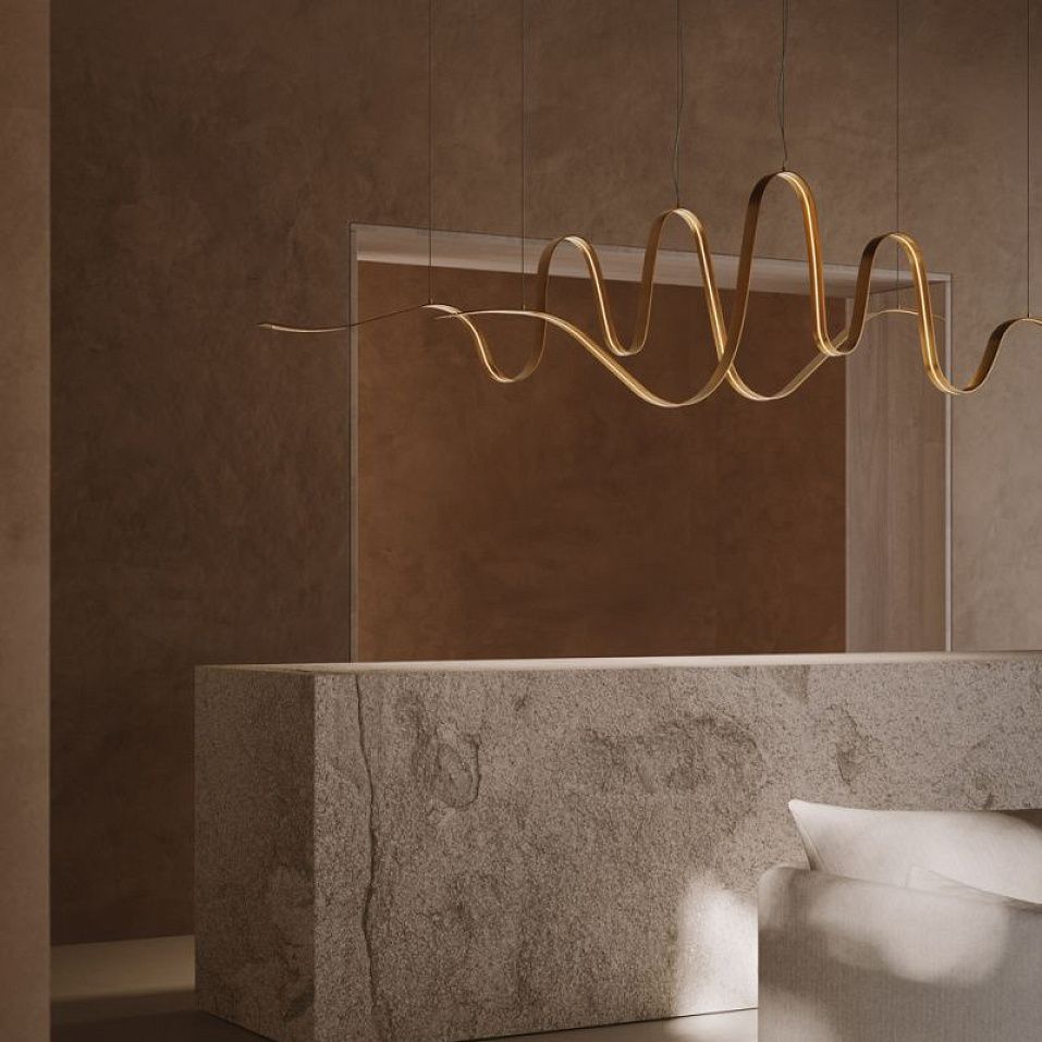 027S1M14.CE/UL BISSA SUSPENSION Délabré Brass /// подвесной LED 2х22,5  х   