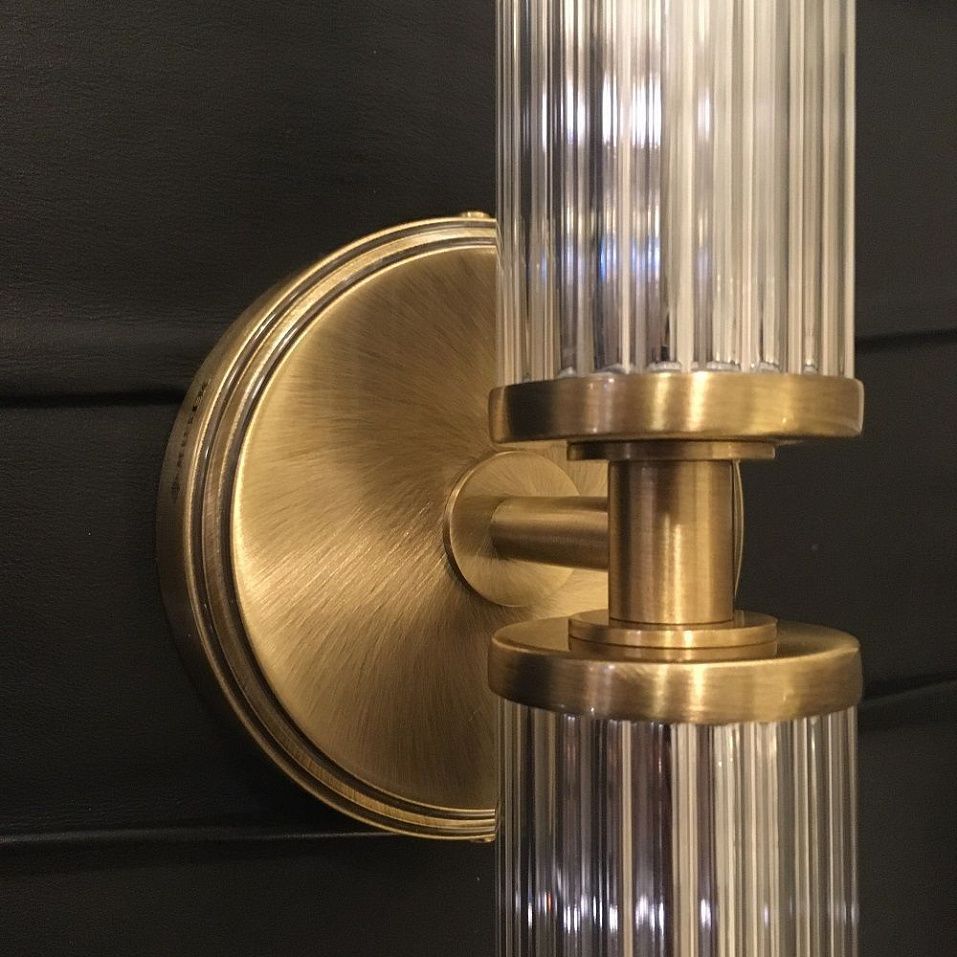 SAL-K-2(P) SALETTO patina brass/clear// настенный E14 2х40  х   