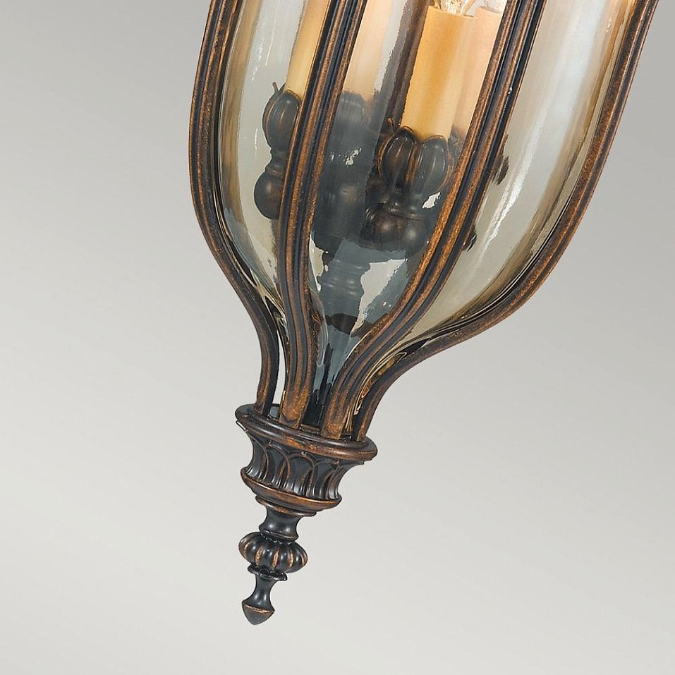 FE-BATONRG8 BATON ROUGE  Walnut/Gold lustre tinted glass// подвесной E14 4х60  х   