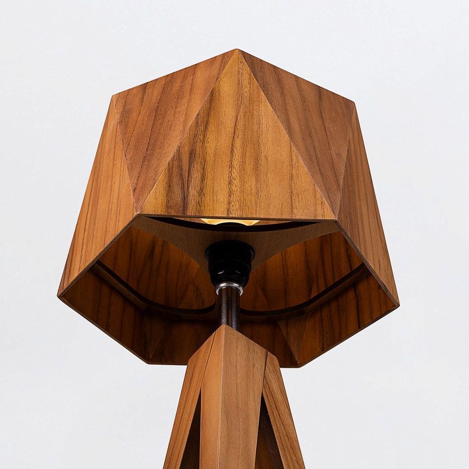 QN-ANGULAR-TL-TEAK ANGULAR Teak Veneer/ Nickel Plated Aluminium/Teak Veneer// настольный E27 1х40  х   