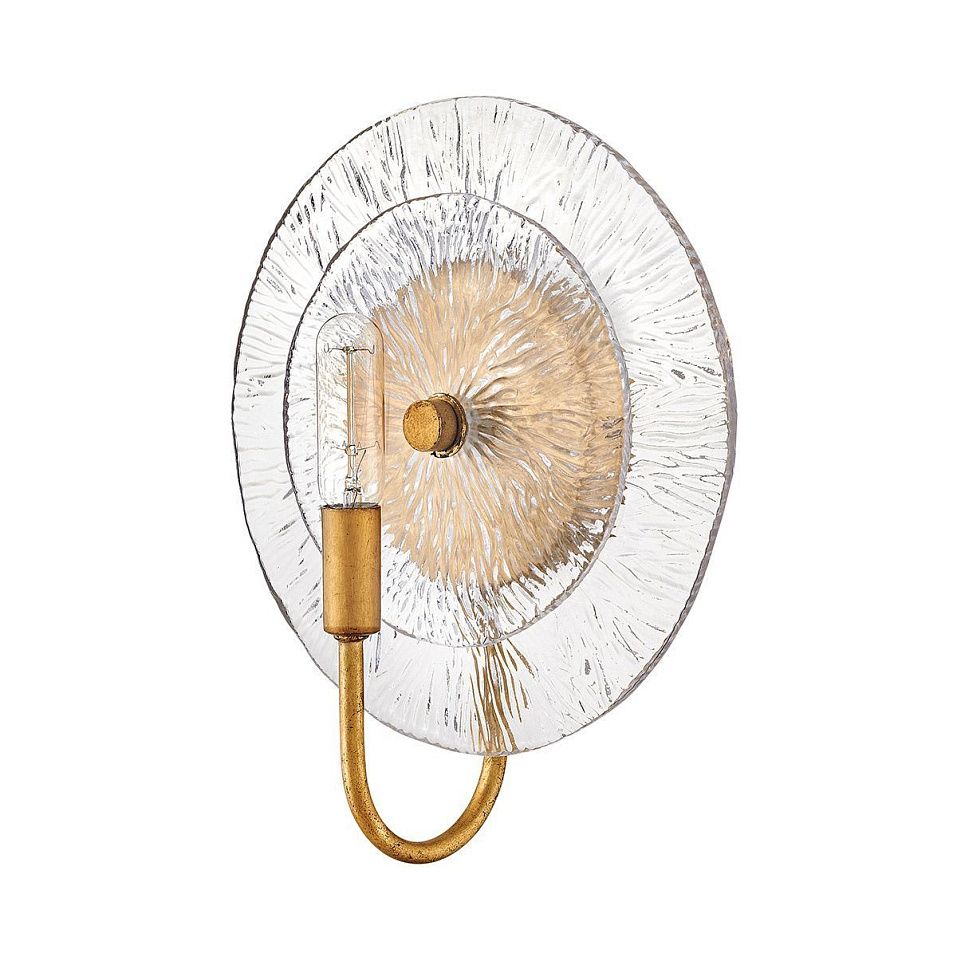QN-RENE-WB1-DSB RENE Distressed Brass/Clear Pressed // настенный E14 1х40  х   