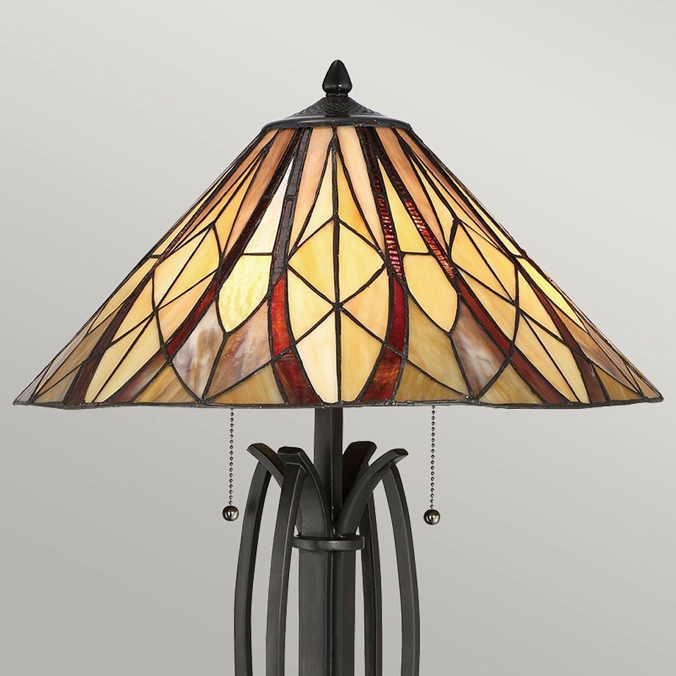 QZ-VICTORY-TL VICTORY Valiant Bronze /Red, Amber & Biscuit// настольный E27 2х60  х   
