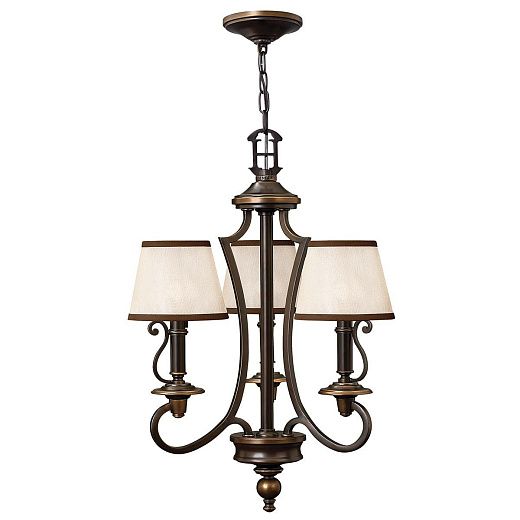 HK-PLYMOUTH3 PLYMOUTH Olde Bronze /Beige Organza// подвесной E14 3х40  х  HK-PLYMOUTH3