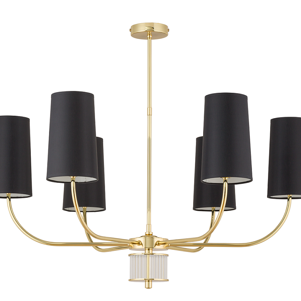 PES-ZW-6(Z) PESARO полированная латунь(золото)/черный// подвесной E14 6х60  х