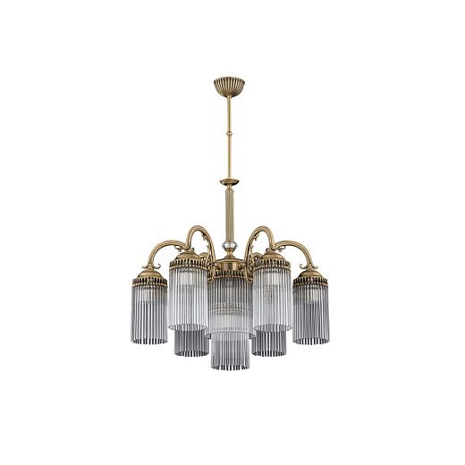 FIO-ZW-6+1(P) FIORE patina/clear// подвесной E27 7х60  х  FIO-ZW-6+1(P)