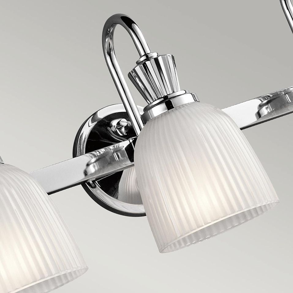KL-CORA3-BATH CORA Polished Chrome/Ribbed Glass// настенный G9 LED 3х3  х   