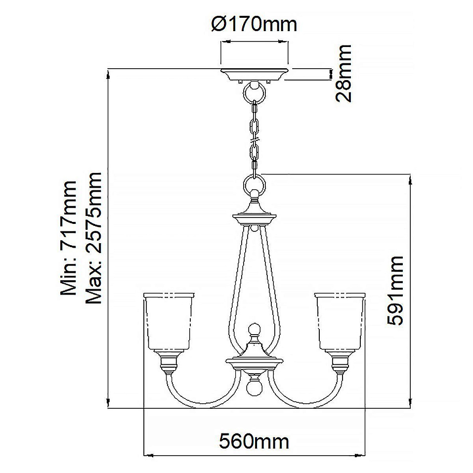 KL-WAVERLY3-NBR WAVERLY Natural Brass /Seeded Glass// подвесной E14 3х60  х   