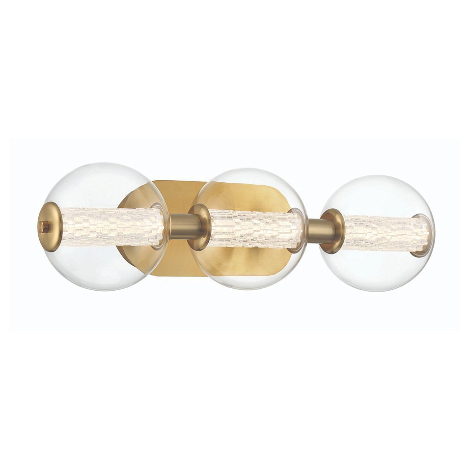 QN-ATOMO-3W-BG ATOMO Brushed Gold/Clear// настенный LED 1х13  х   