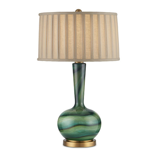 QNC-LAMARTINE-TL LAMARTINE Green /Antique Brass/Beige// настольный E27 1х60  х  QNC-LAMARTINE-TL