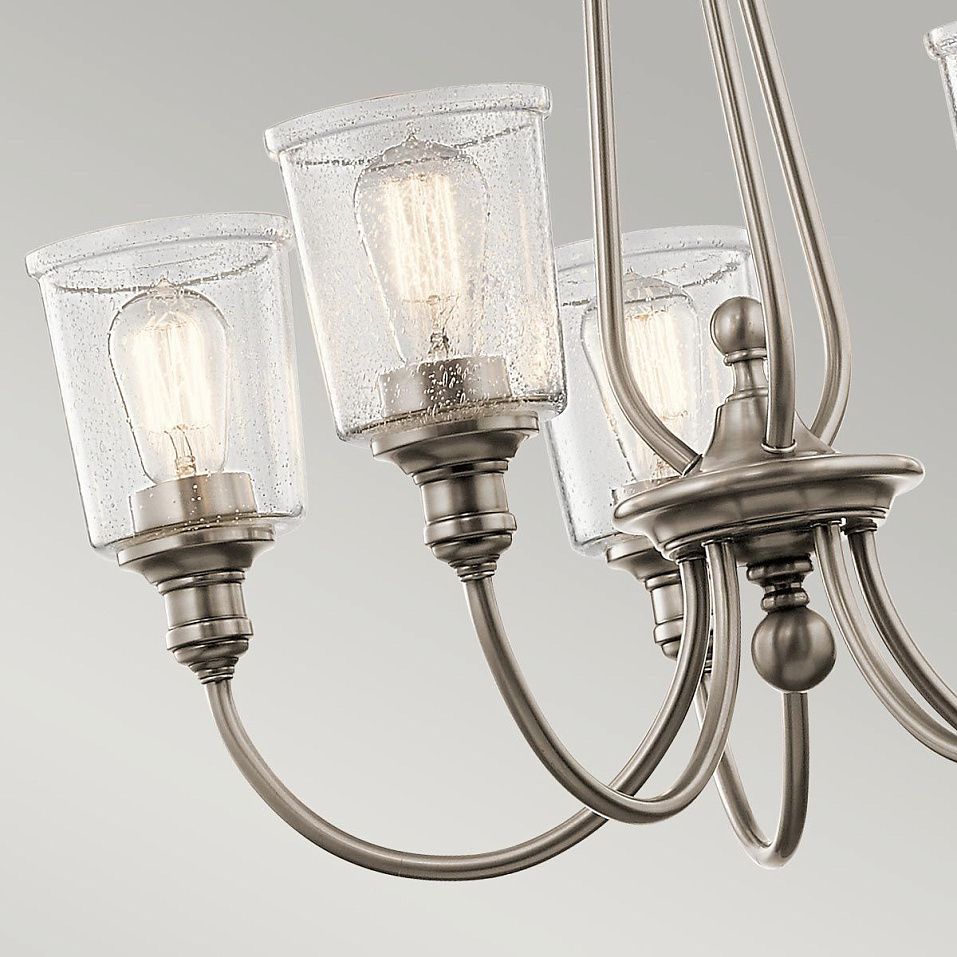 KL-WAVERLY5-CLP WAVERLY Classic Pewter/Seeded Glass// подвесной E14 5х60  х   