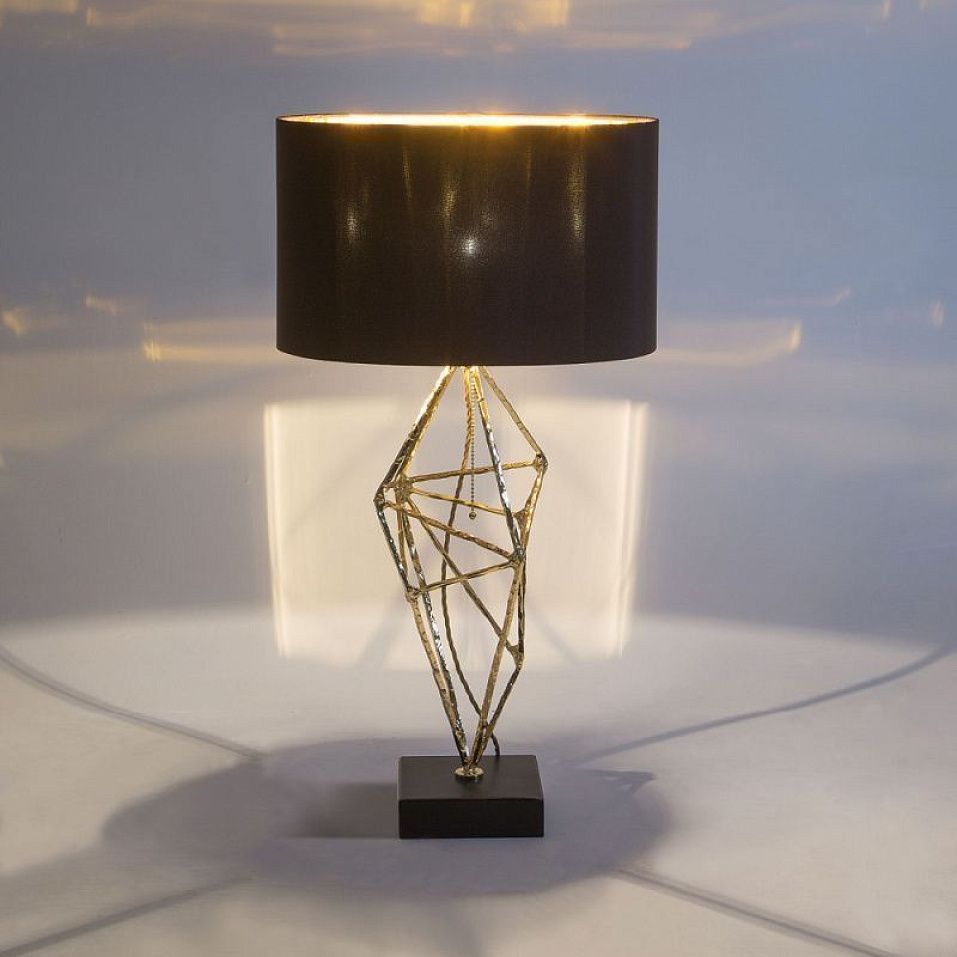 Concept Diamond: Table Lamp S – 003 DIAMOND Gold plated 24kt/old bronze/brown// настольный E27 1х100   