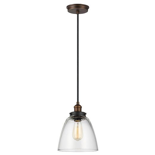 FE-BASKIN-P-B-BR BASKIN Painted Aged Brass/Dark Weathered Zinc/Clear// подвесной E27 1х60  х  FE-BASKIN-P-B-BR