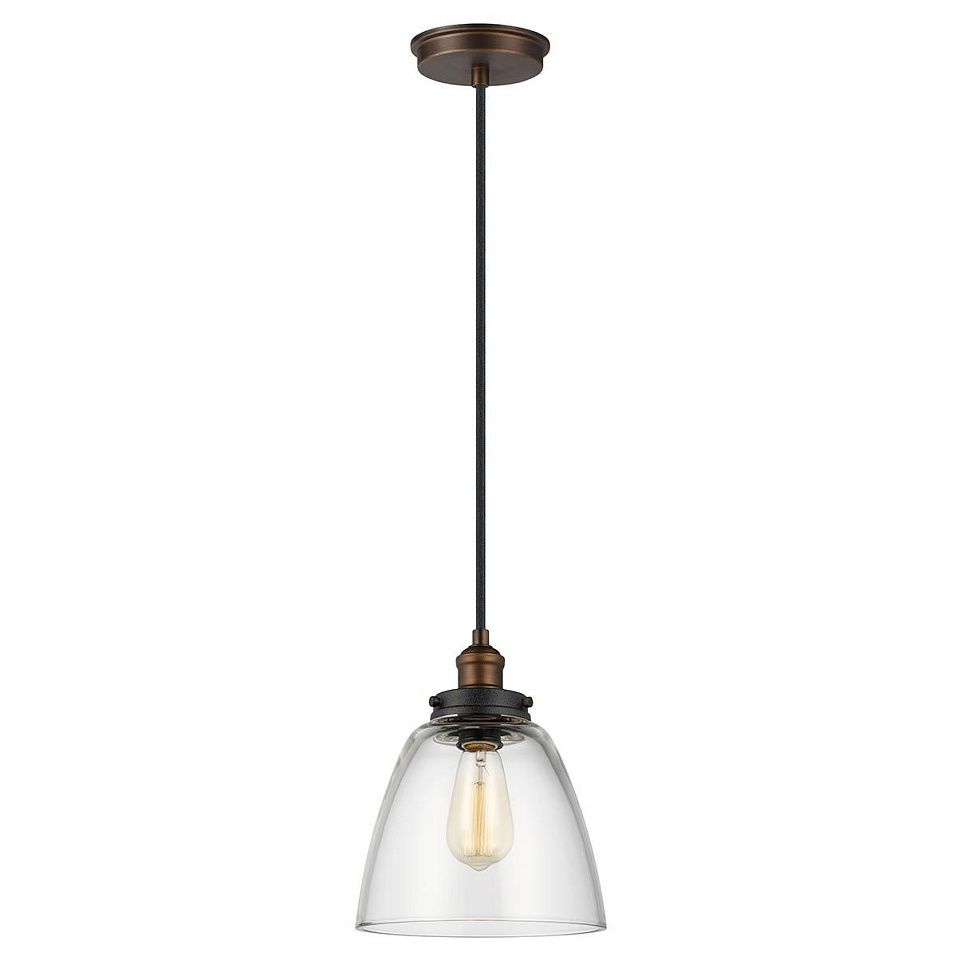 FE-BASKIN-P-B-BR BASKIN Painted Aged Brass/Dark Weathered Zinc/Clear// подвесной E27 1х60  х   