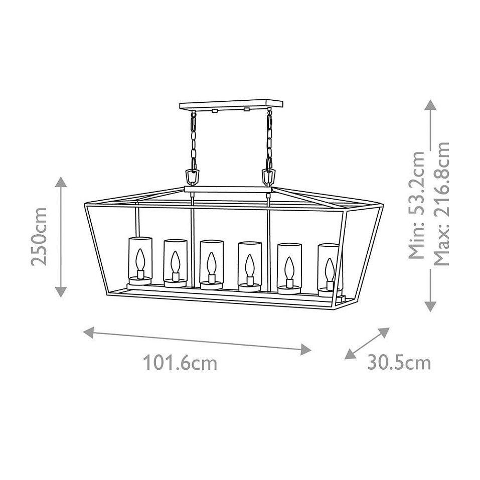 QN-ALFORD-PLACE-6P-MB ALFORD PLACE музейный черный/прозрачный// подвесной E14 6х40  х   