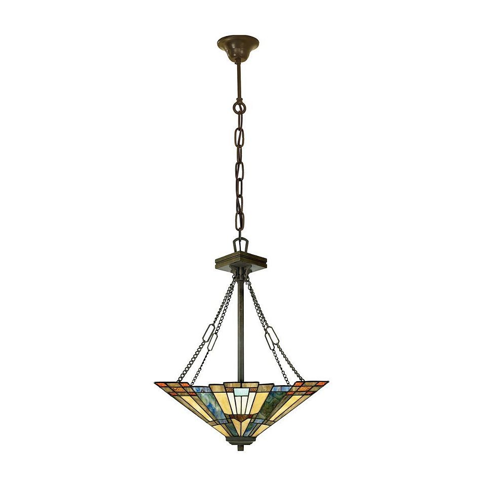 QZ-INGLENOOK-P-B INGLENOOK Valiant Bronze/blue, warm honey amber and cream// подвесной E27 3х60  х   