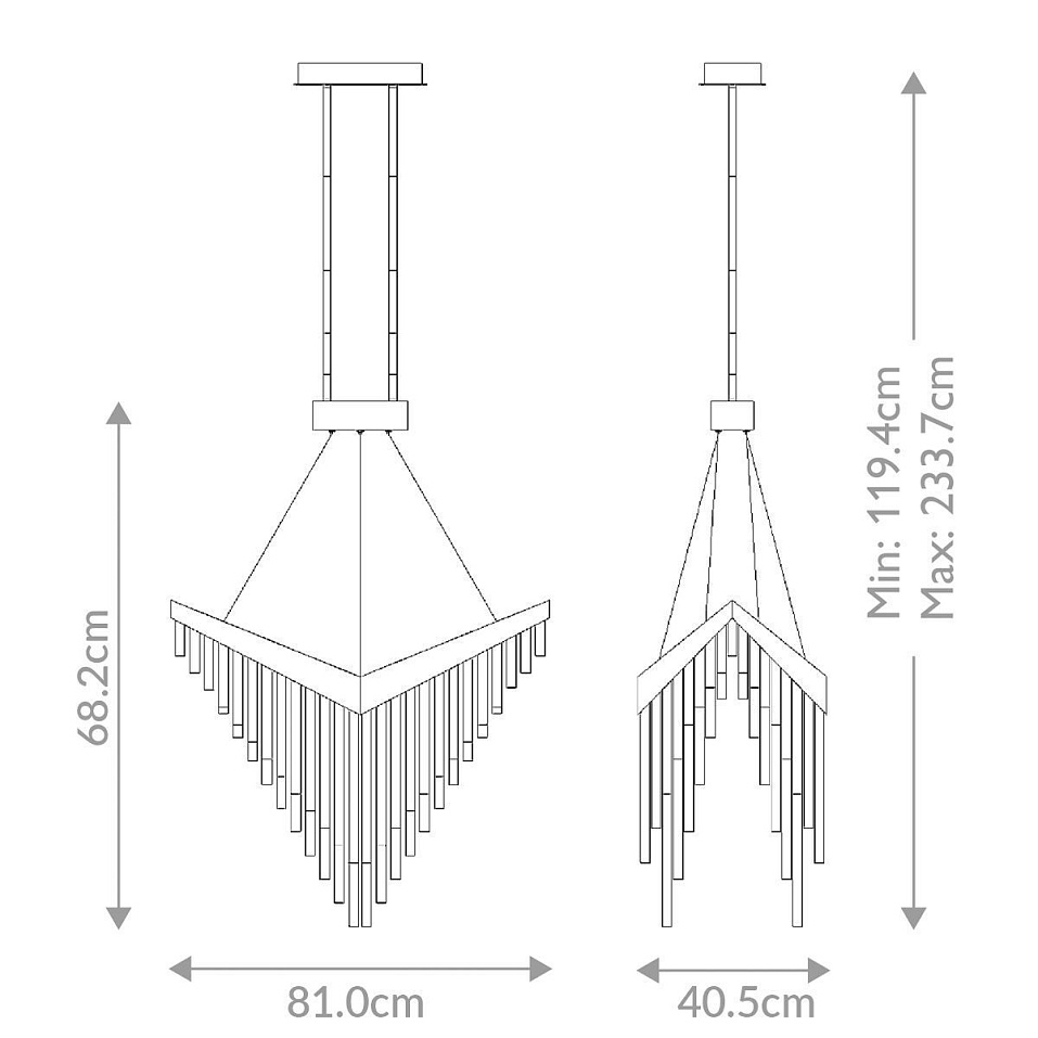 QN-VIVIEN-P-L-BK VIVIEN Matte Black/Clear// подвесной LED 1х40  х   