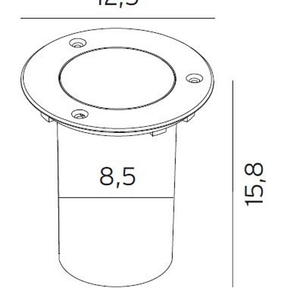 1550 RENA Stainless steel///прозрачный напольный GU10LED 1х5.5  х   