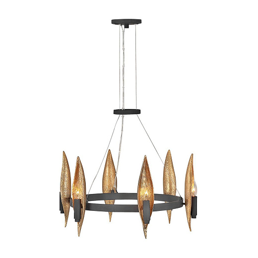 QN-WILLOW6-CBK WILLOW черный/золото// подвесной E14 6х60  х  QN-WILLOW6-CBK