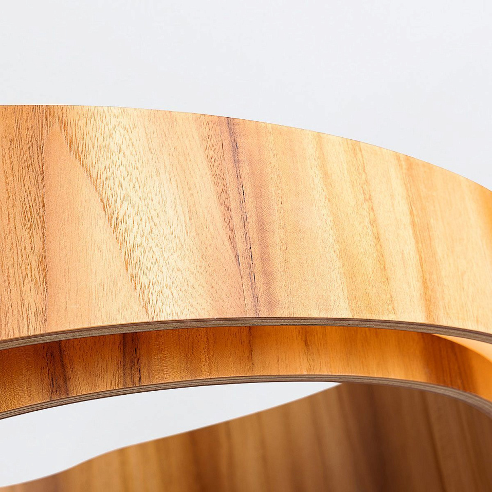 QN-HORIZON-RING-LED-80-TEAK HORIZON Teak Veneer / Nickel/Teak Veneer//матовый подвесной LED 1х58  х   