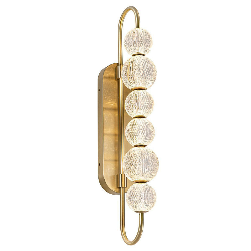 QN-MARNI-6WB-NBR MARNI Natural Brass/Clear Carved// настенный LED 1х24  х   