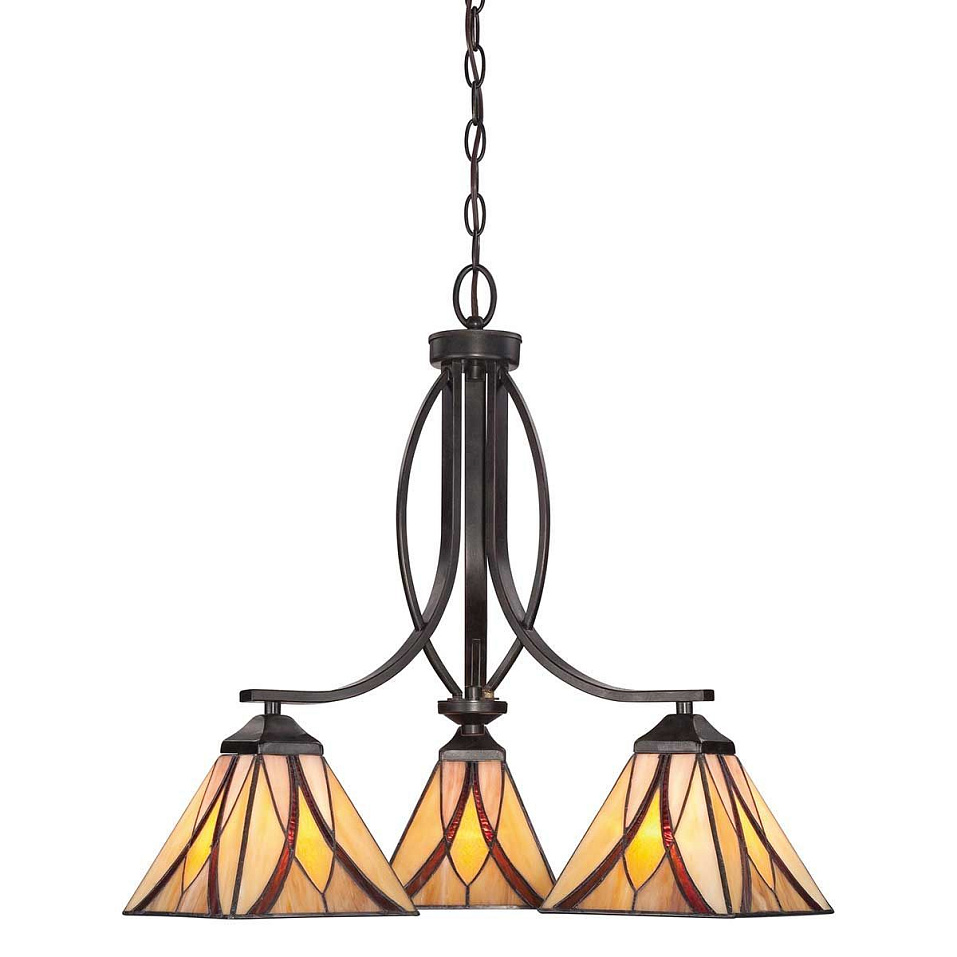 QZ-ASHEVILLE3 ASHEVILLE Valiant Bronze/multicolor// подвесной E27 3х60  х   