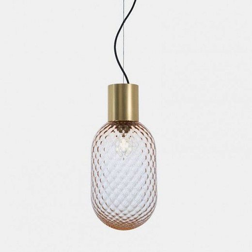 279.01.P BLOOM natural brass/pink transparent// подвесной E27 1х15  х  279.01.P