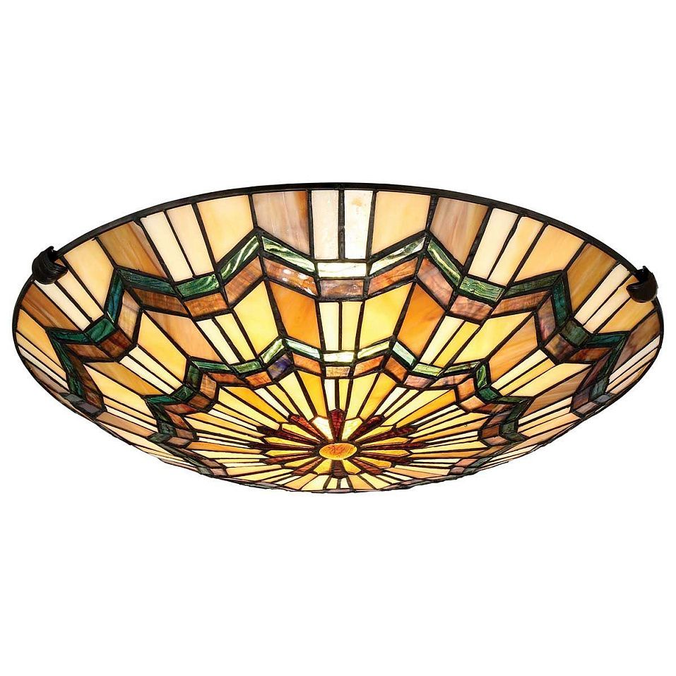 QZ-ALCOTT-F  ALCOTT Valiant Bronze /Multicolor// потолочный E27 2х60  х   