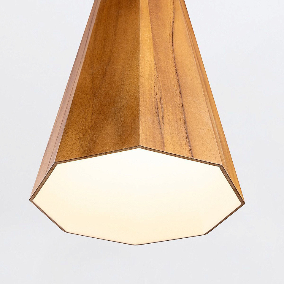 QN-ANGULAR-P-S-TEAK ANGULAR Teak Veneer /Nickel Plated Aluminium/Teak Veneer// подвесной E27 1х40  х   