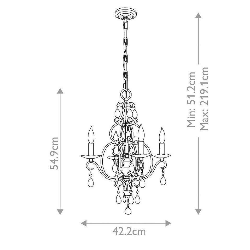 FE-CHATEAU4 CHATEAU Mocha Bronze/// подвесной E14 4х60  х   
