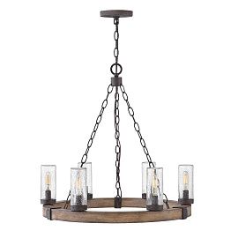 HK-SAWYER6-SQ  SAWYER Sequoia wood effect with rust Iron accents/Clear seeded// подвесной E14 6х40    HK-SAWYER6-SQ 