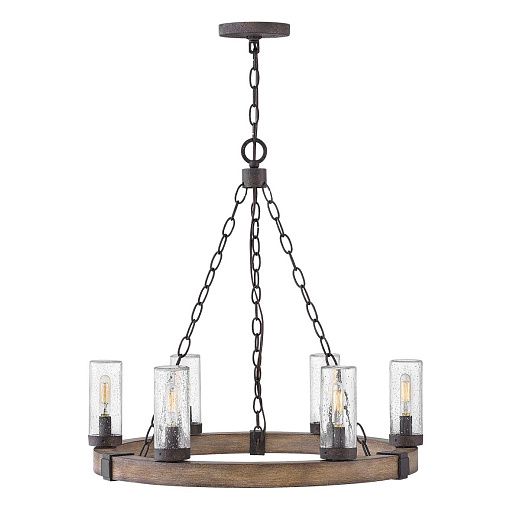 HK-SAWYER6-SQ  SAWYER Sequoia wood effect with rust Iron accents/Clear seeded// подвесной E14 6х40    HK-SAWYER6-SQ 