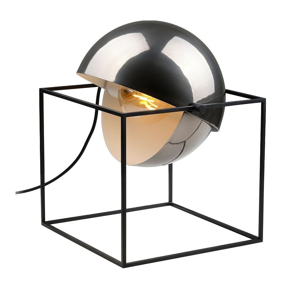 1001009 EL CUBO Metallic smoke/Metallic smoke// настольный E27 1х60  х   