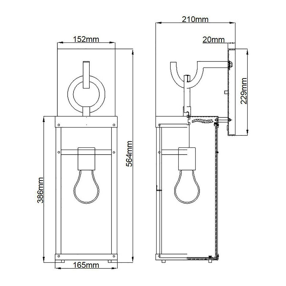 QN-PORTER-L-DZ PORTER Aged Zinc/Clear// настенный E27 1х60  х   