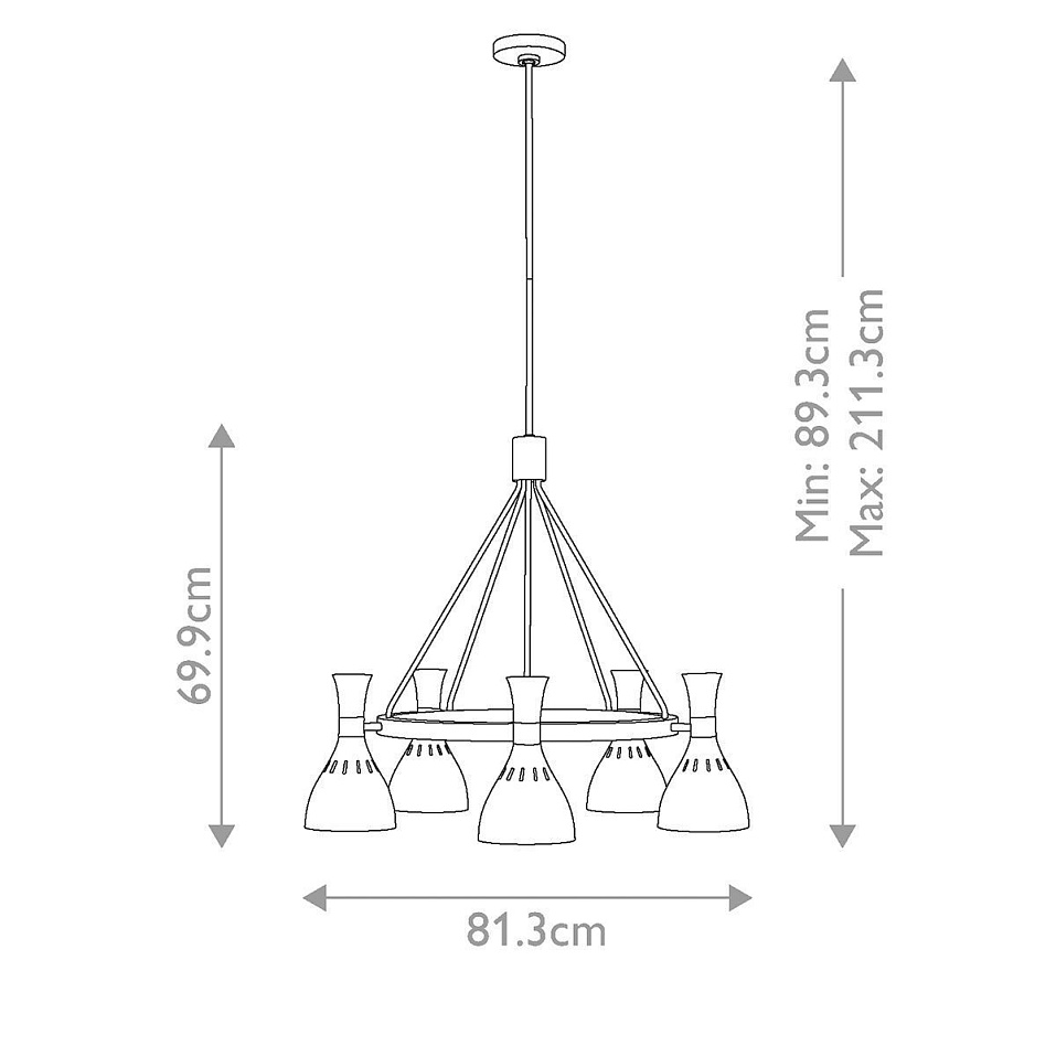 FE-JOAN5-MW JOAN латунь/белый// подвесной E27 5х60  х   