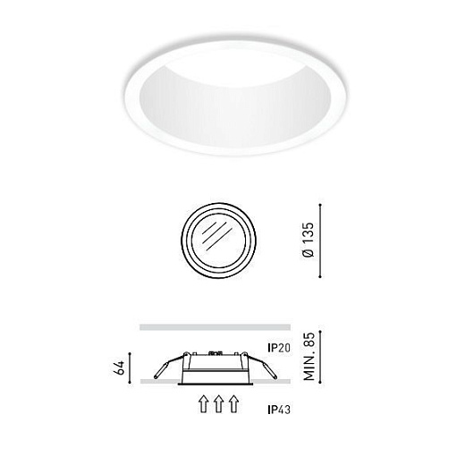 A2500311WT DEEP MINI white///white встраиваемый LED 1х10,5  х  A2500311WT