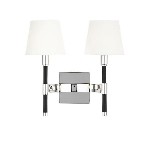 LW1022PN Katie Double Sconce хром/черный/белый настенный E14 2х40  х  LW1022PN