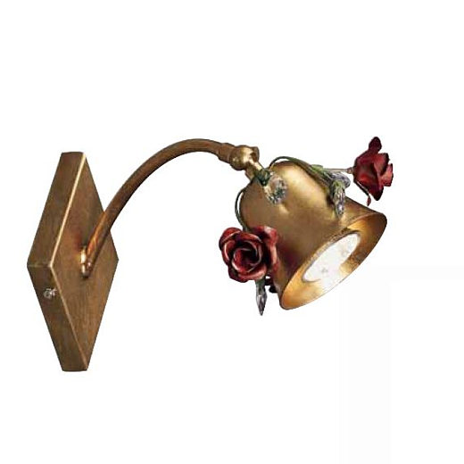 NO 104  gold/crystals SW/red rose// настенный GU10 1х35  х  NO 104