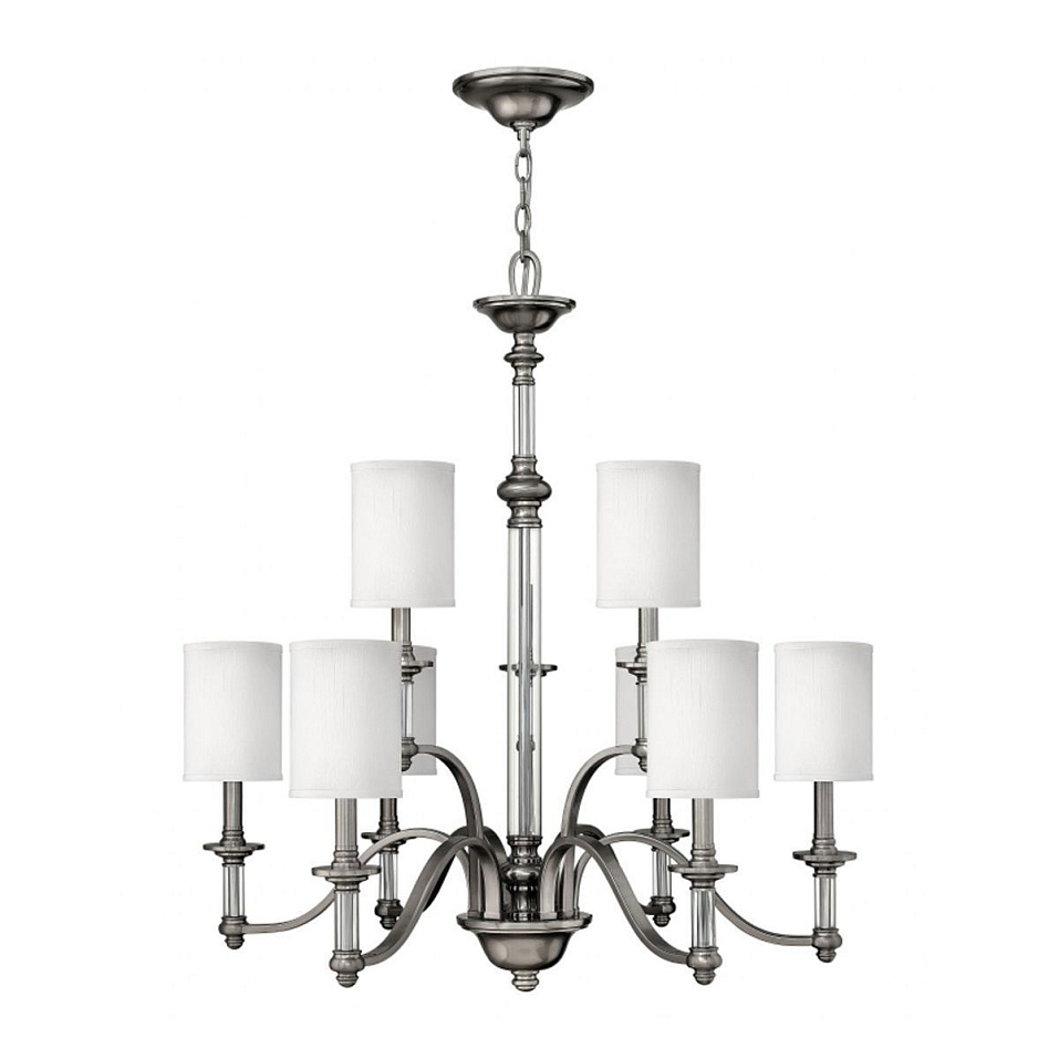 HK-SUSSEX9  SUSSEX Brushed Nickel /White// подвесной E14 9х60  х   