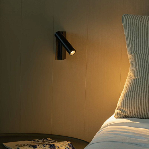 62751 CRONOS Matt Black+Textured Black/Matt Black//прозрачный настенный LED 1х4.5  х  62751