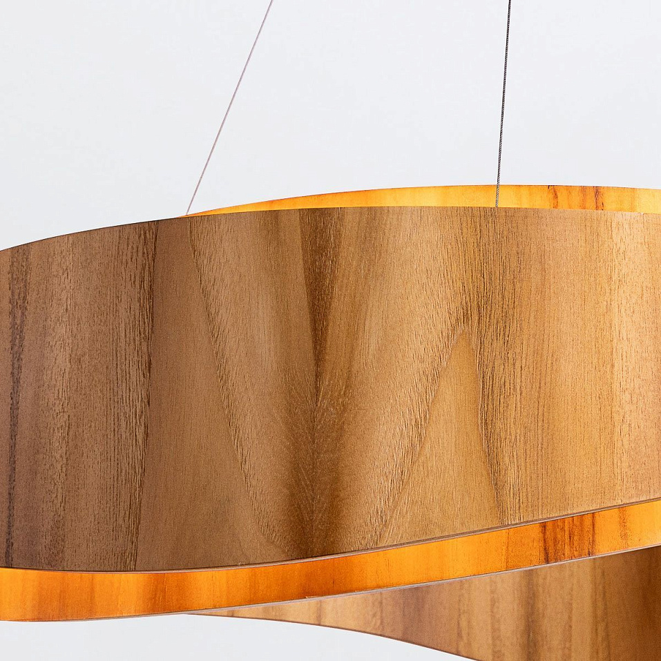 QN-HORIZON-RING-LED-80-TEAK HORIZON Teak Veneer / Nickel/Teak Veneer//матовый подвесной LED 1х58  х   