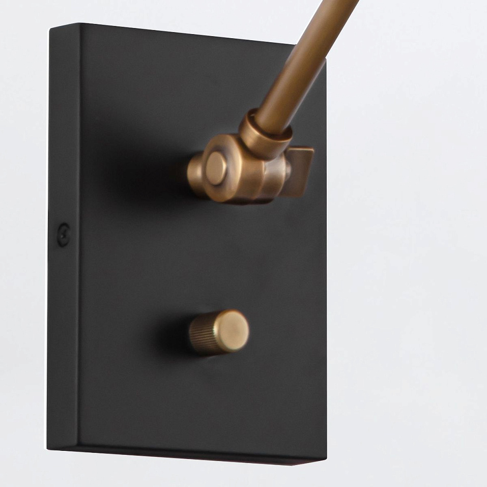 QN-BRICKELL-1WB-MBHL BRICKELL Matte Black/Brass/Matte Black// настенный E27 1х60  х   