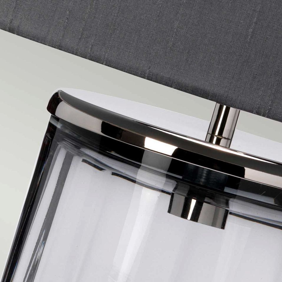 QN-RENO-SMOKE-PN RENO Polished Nickel/grey faux silk// настольный E27 1х60  х   