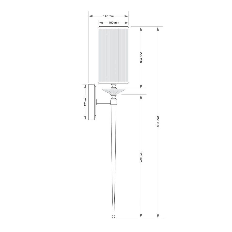 CAN-K-1(BN)ZOL/100 CANTU polished nickel/clear// настенный E14 1х40  х   